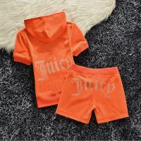 Juicy Couture Big Bling Velour Tracksuits 670 2pcs Women Suits Orange