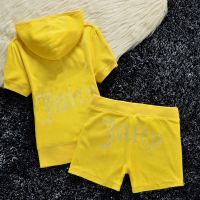 Juicy Couture Big Bling Velour Tracksuits 670 2pcs Women Suits Yellow